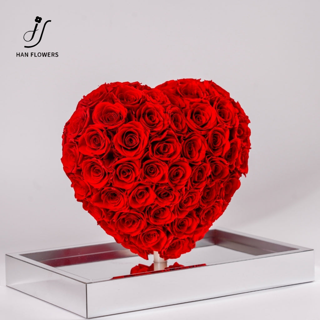 3D Heart-Shaped Eternal Preserved Roses