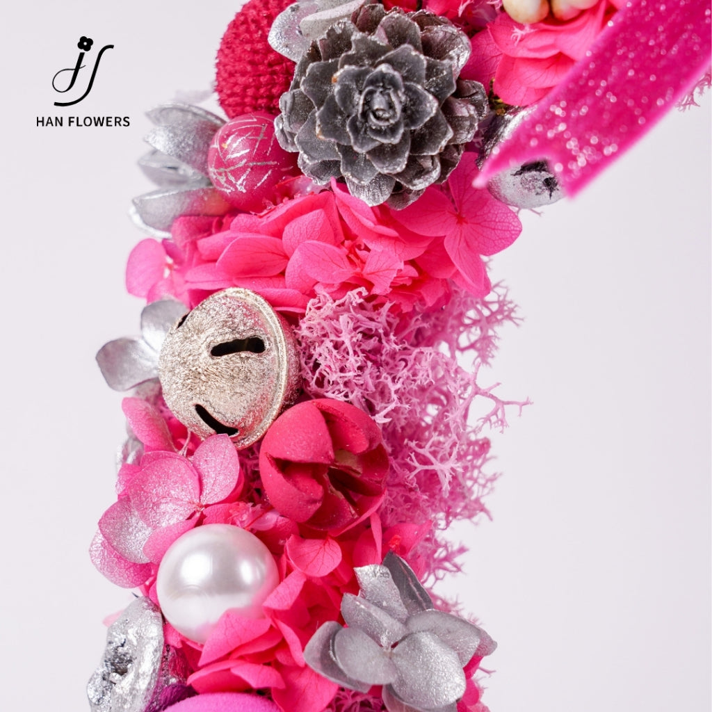 Pink Sparkling Christmas Wreath