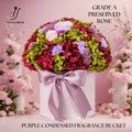 Purple Pink Preserved Flower Bloom Bucket
