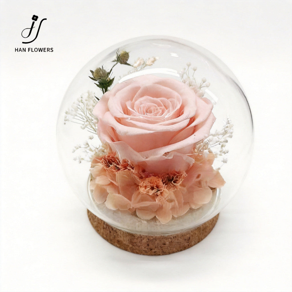 Preserved Rose with Floral Accents