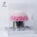 Misty Pink White Preserved Flower Bucket