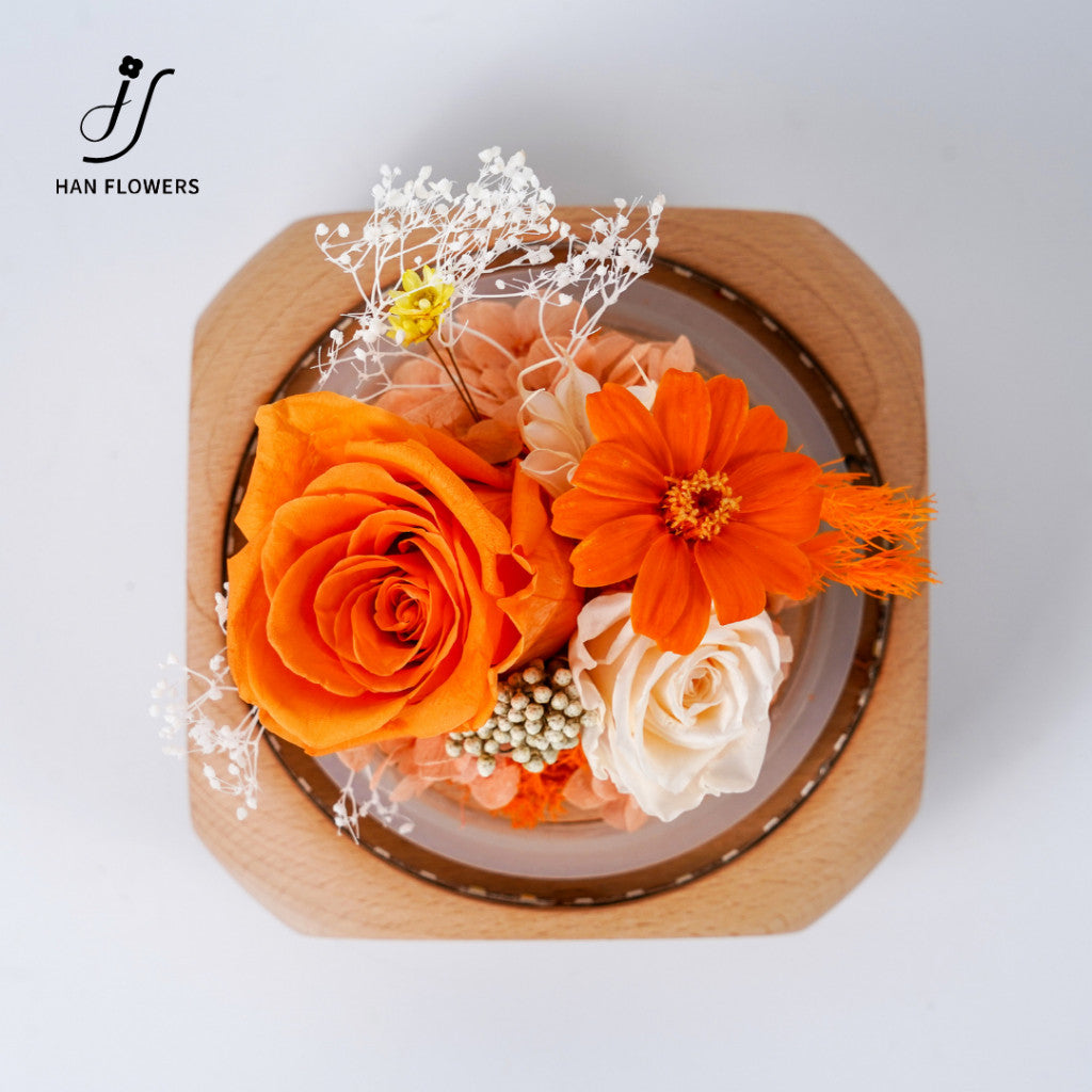 Preserved Flower Bluetooth Speaker Alarm Clock Decoration Singapore,Multifunction Gift Home Decoration for him/her