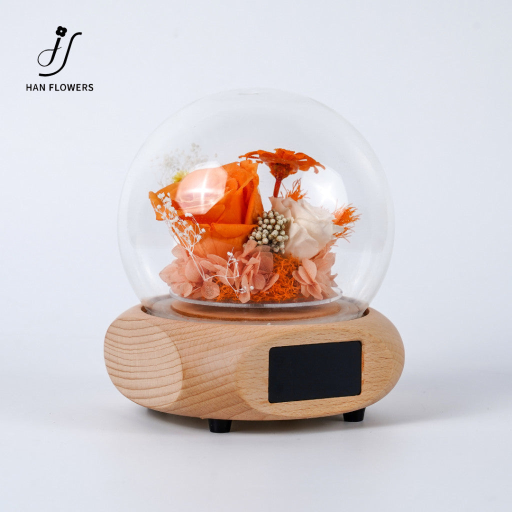Preserved Flower Bluetooth Speaker Alarm Clock Decoration Singapore,Multifunction Gift Home Decoration for him/her
