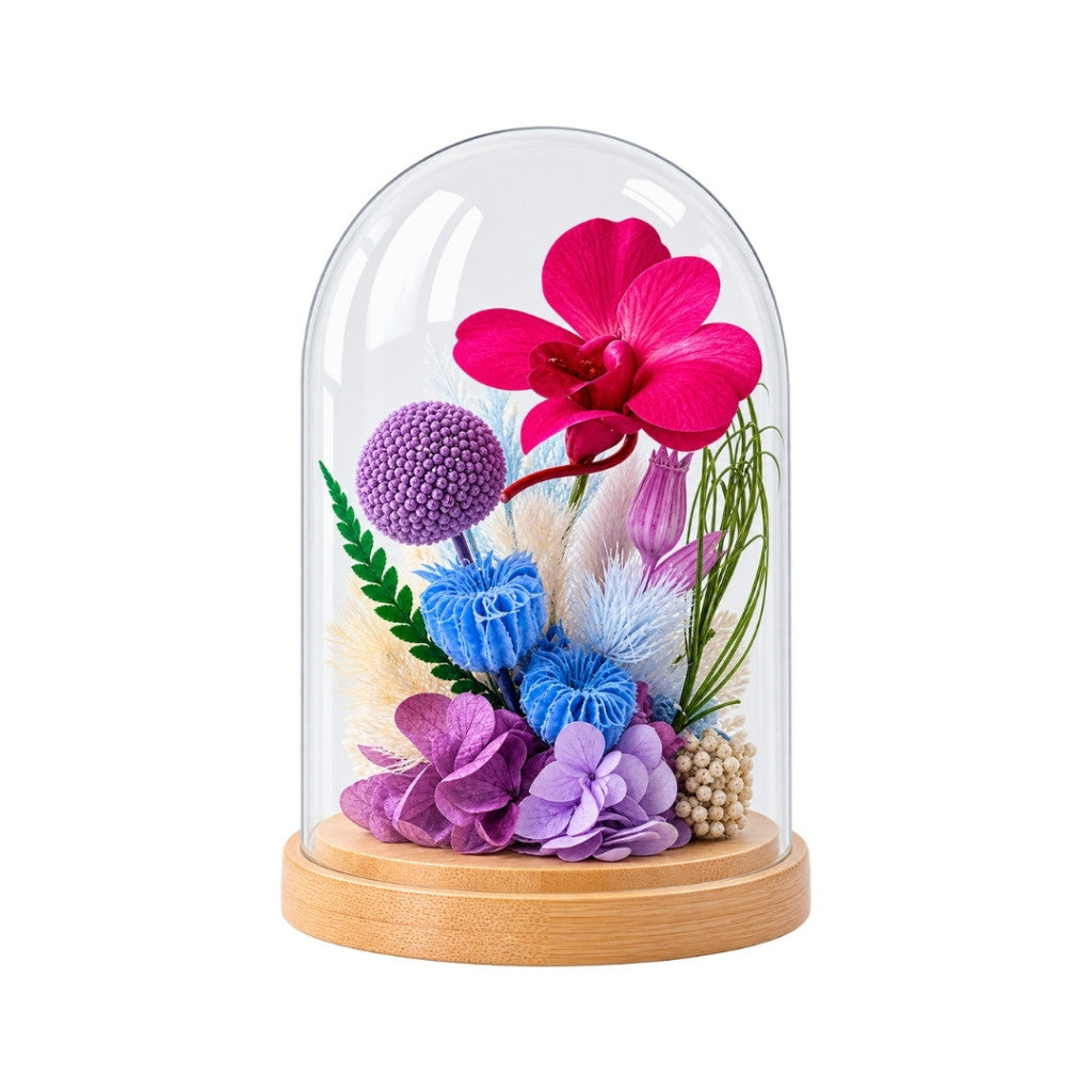 Preserved Orchid Flower Dome