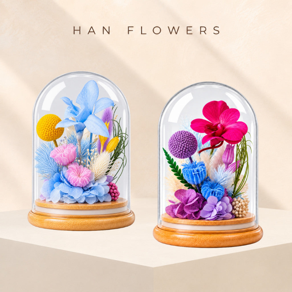 Preserved Orchid Flower Dome