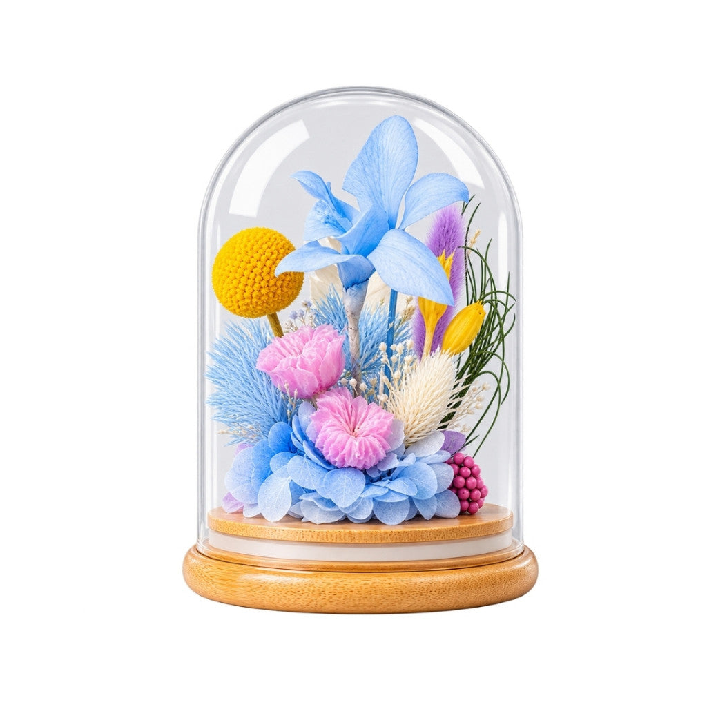 Preserved Orchid Flower Dome