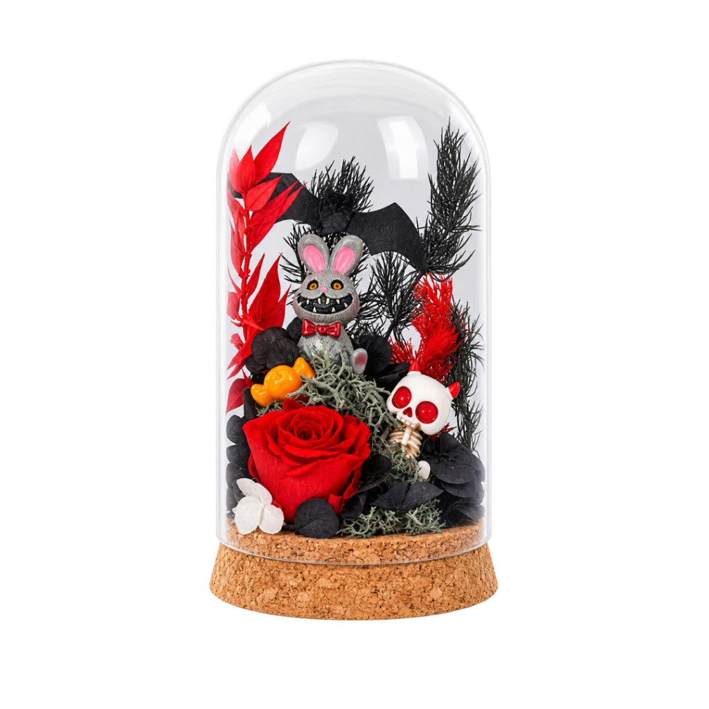 Preserved Floral Halloween Dome
