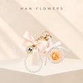 Pearl Ribbon Preserved Rose Bag Charm