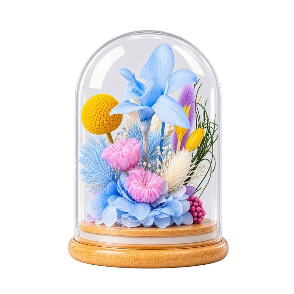 Preserved Orchid Flower Dome