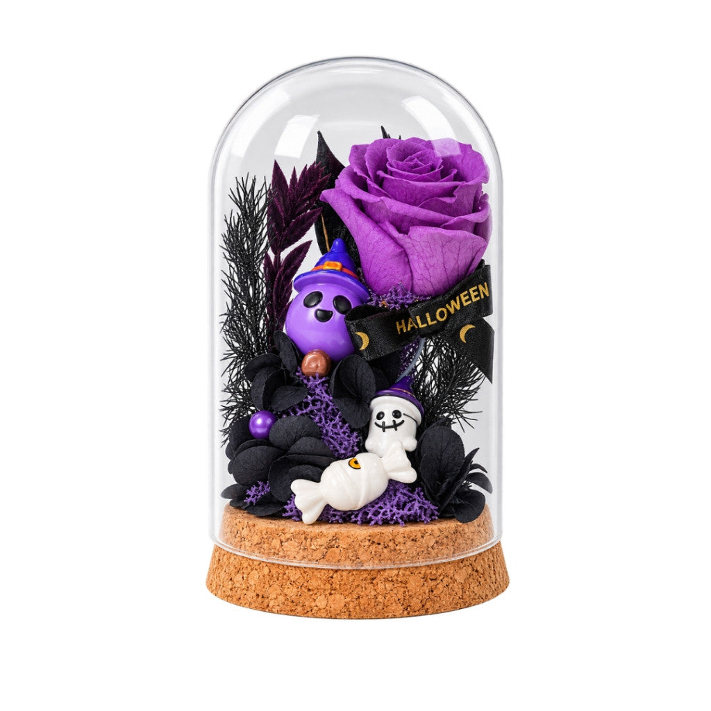 Preserved Floral Halloween Dome