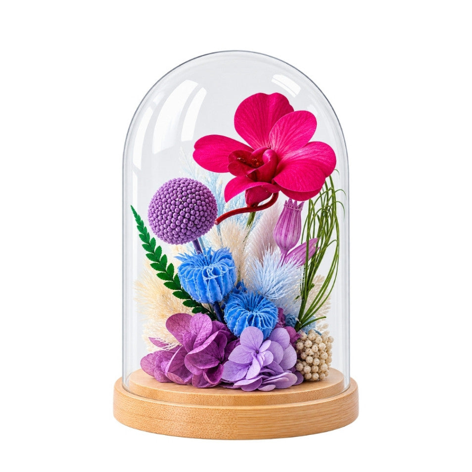 Preserved Orchid Flower Dome