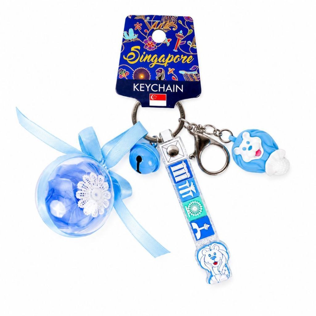 Merlion Preserved Rose Keychain