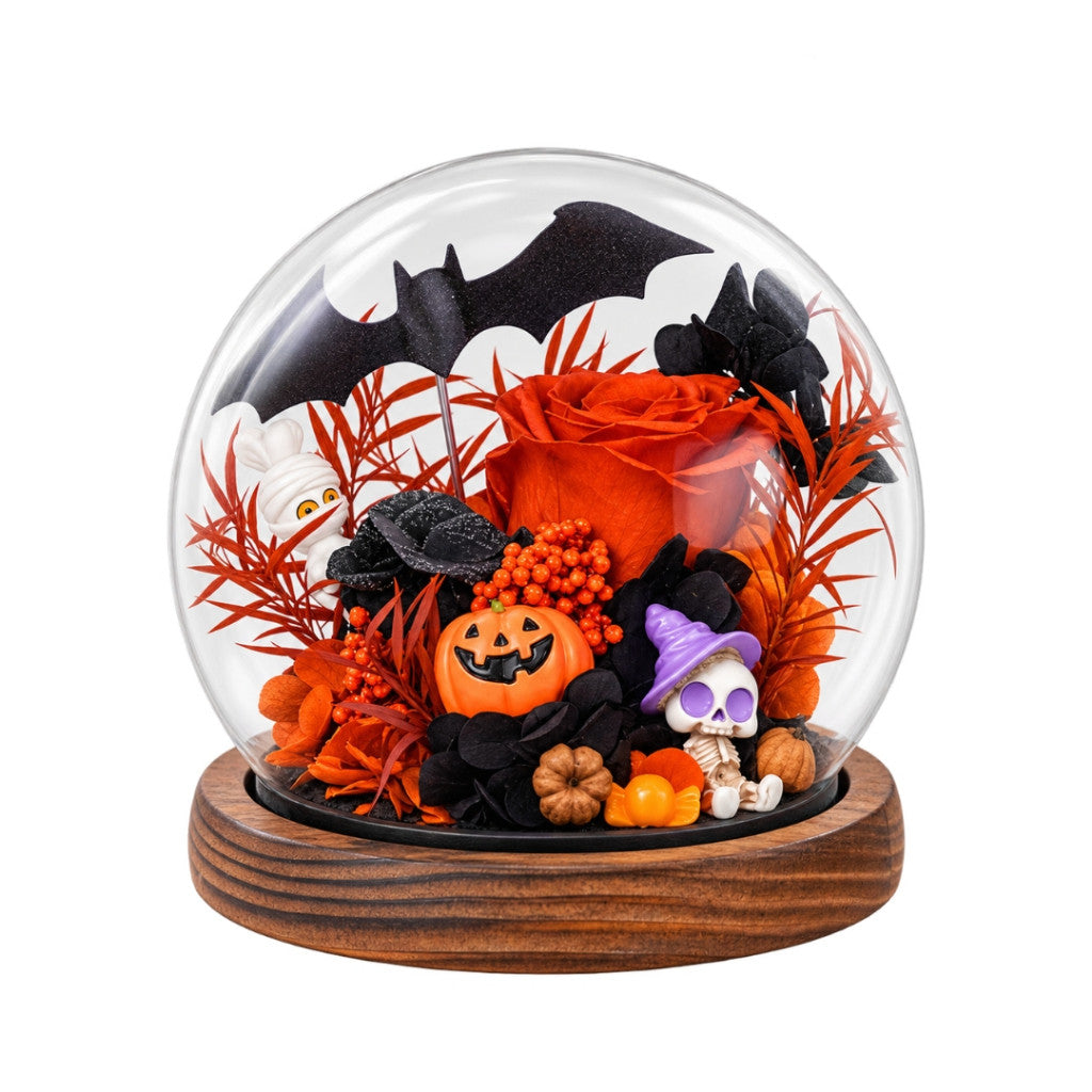 Halloween Pumpkin Flower Dome
