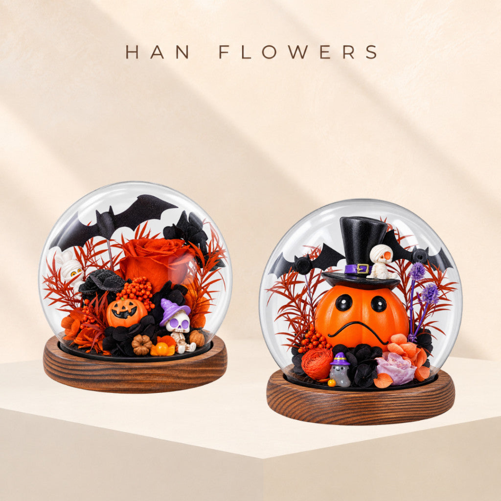 Halloween Pumpkin Flower Dome