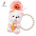 Puppy Preserved Rose Keychain