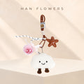 Star & Cloud Preserved Rose Bag Charm