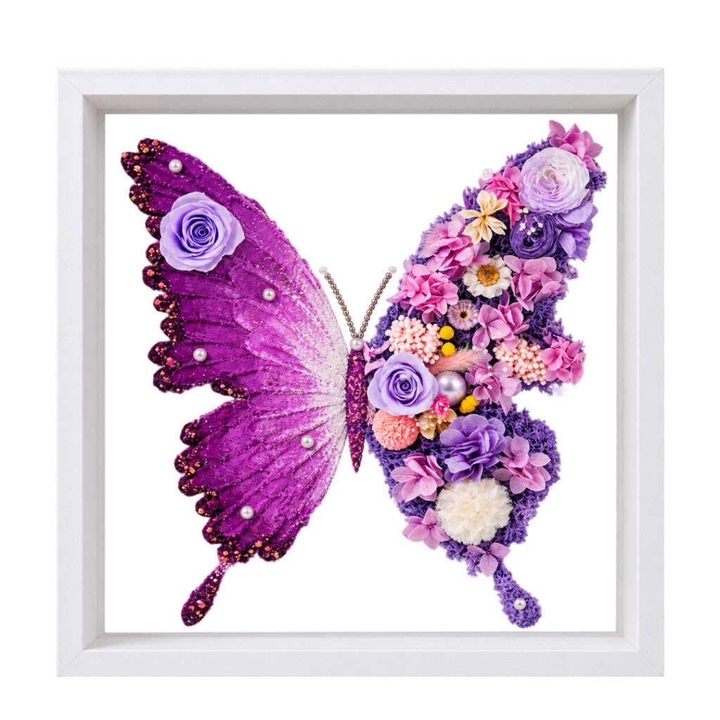 Preserved Floral Butterfly Frame