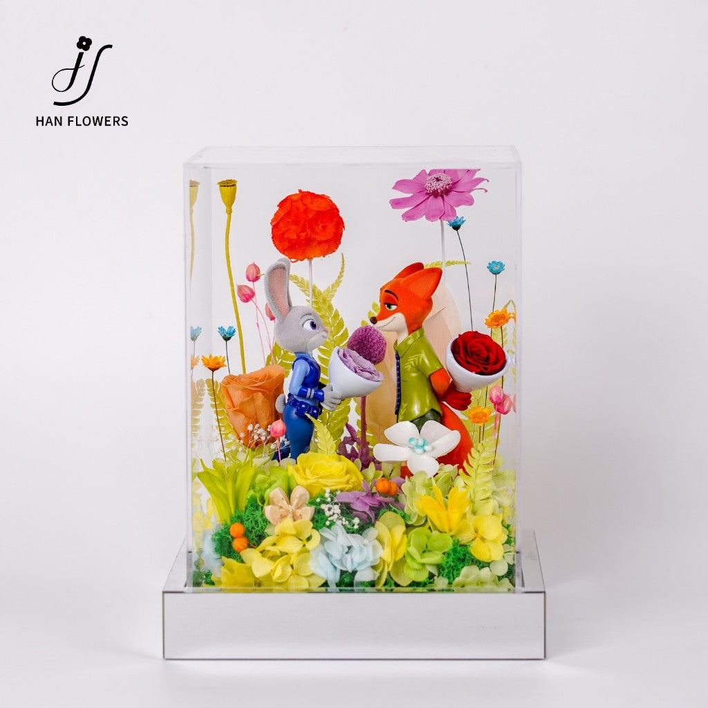 Preserved Flower Zootopia Series Judy & Nick