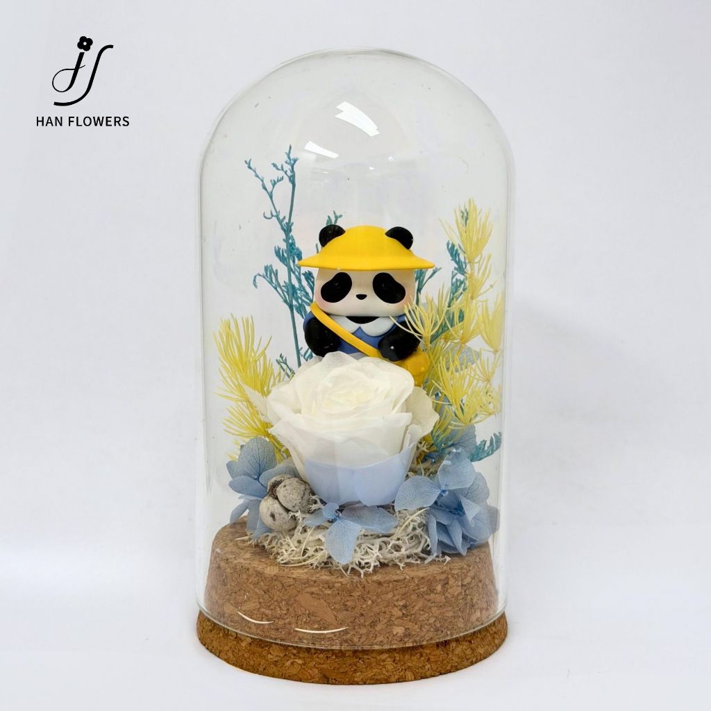 Preserved Flower Mini Panda Dome