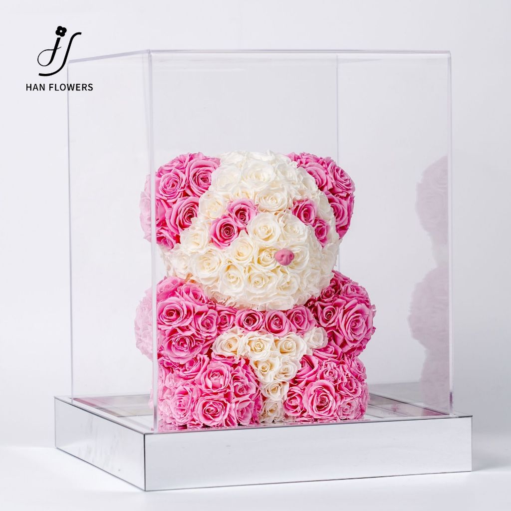 Preserved Roses Panda (Pink)