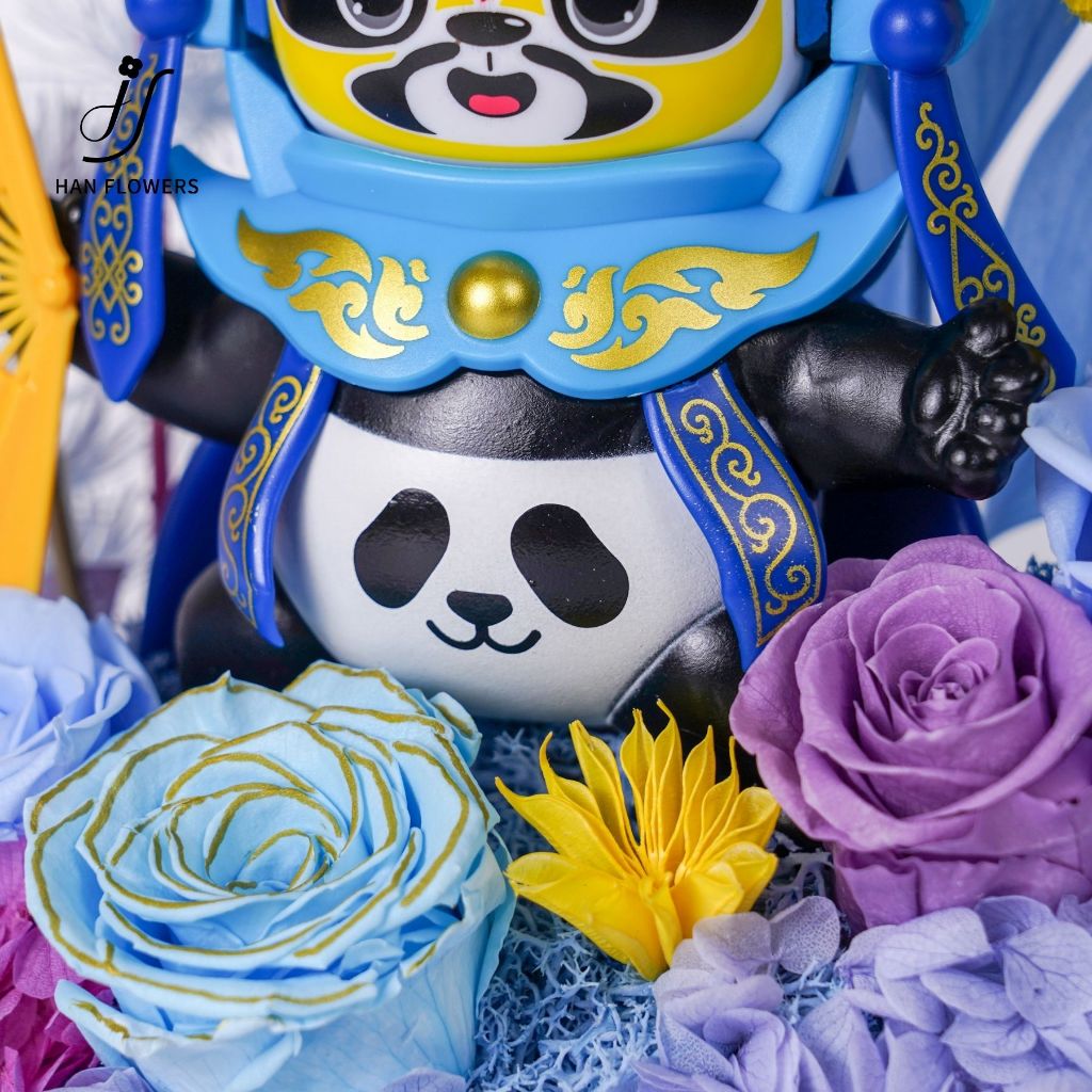 Preserved Flower Sichuan Opera Bian Lian Face-Changing Panda Blue Series