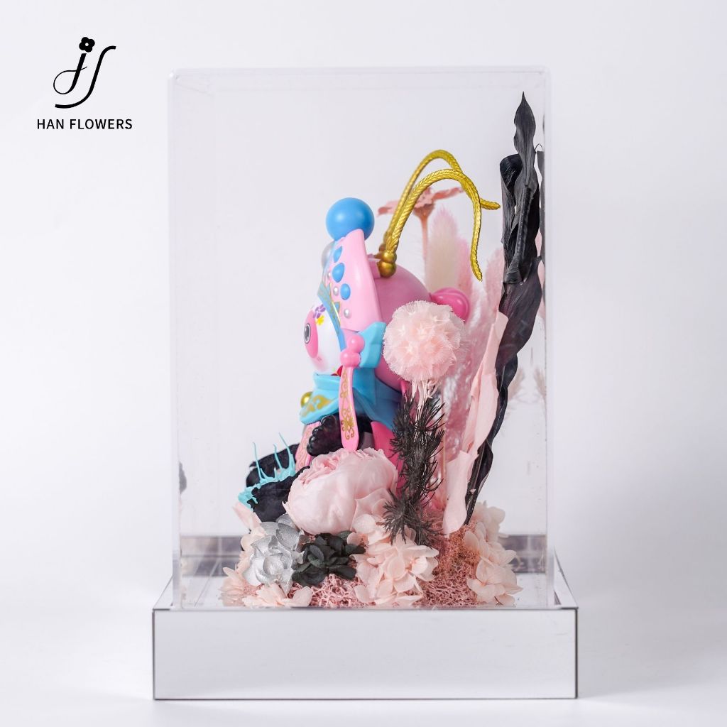 Preserved Flower Sichuan Opera Bian Lian Face-Changing Panda Pink Series