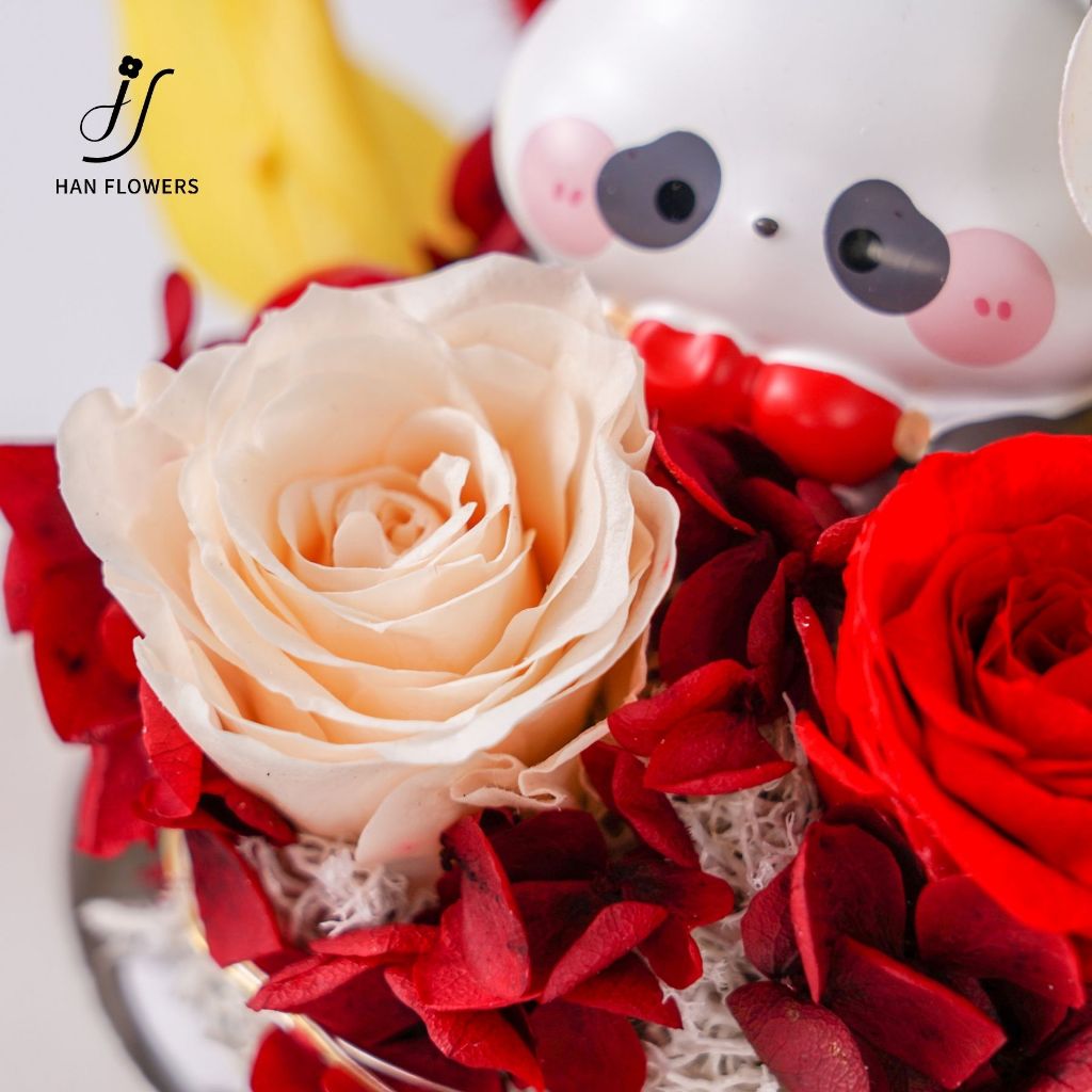 Preserved Flower Joyful Panda ( LED Light)