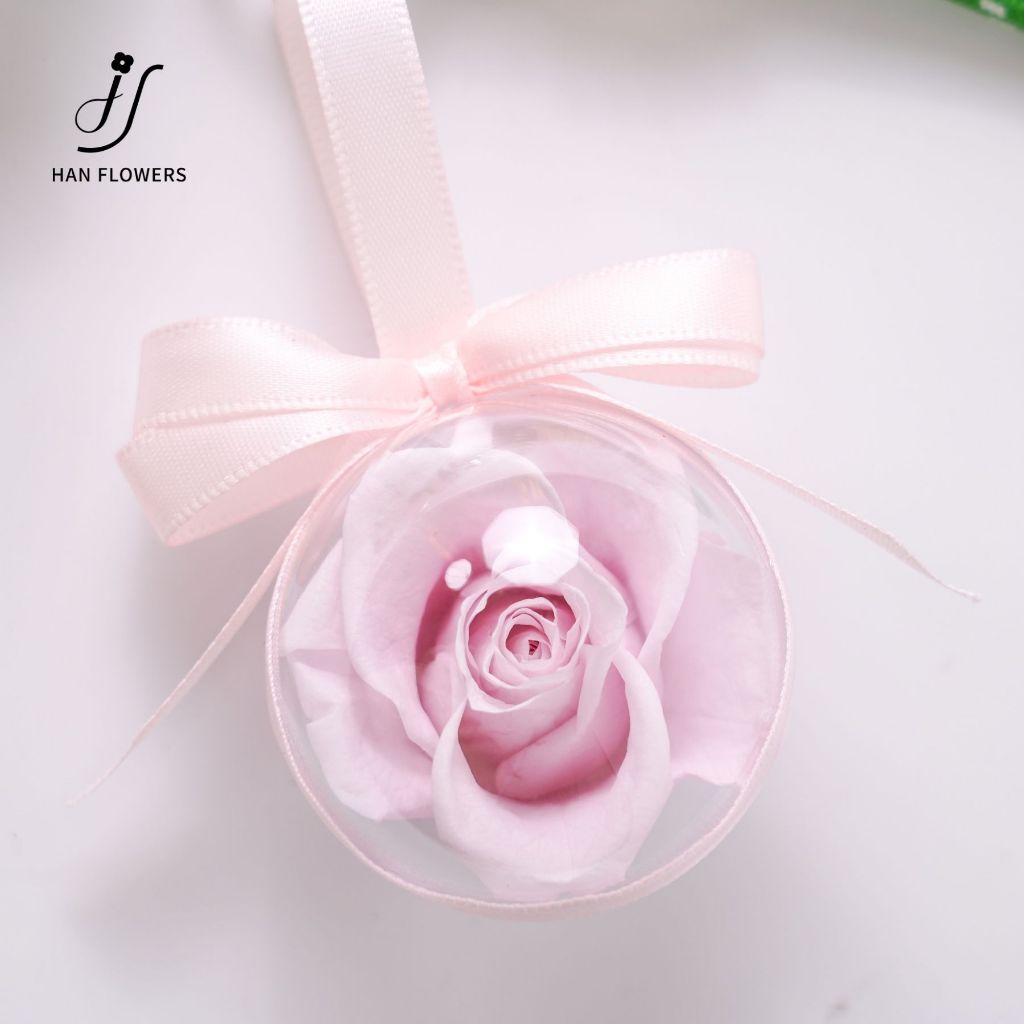 Preserved Rose Keychain with Cute Panda