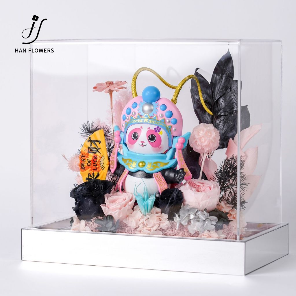 Preserved Flower Sichuan Opera Bian Lian Face-Changing Panda Pink Series
