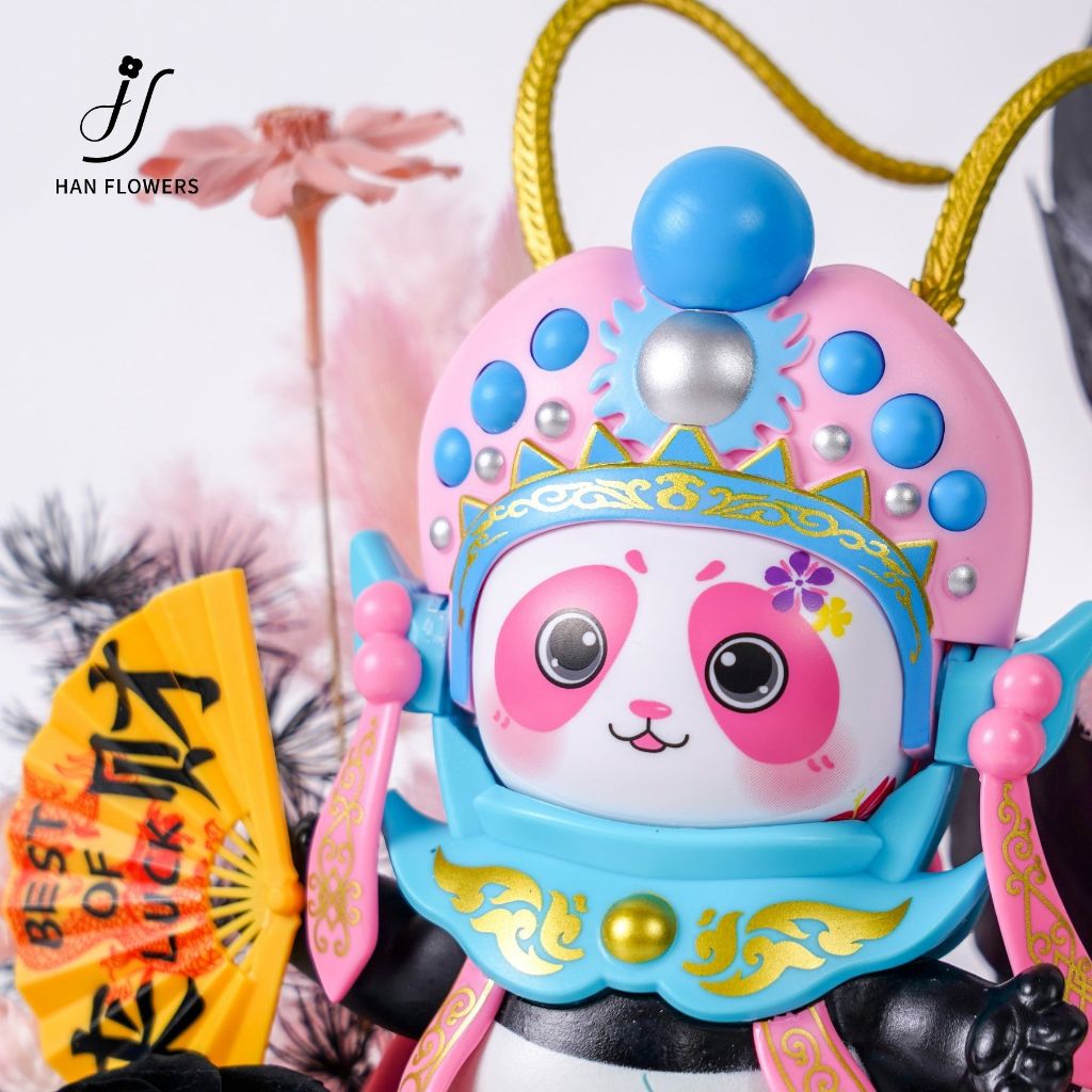 Preserved Flower Sichuan Opera Bian Lian Face-Changing Panda Pink Series