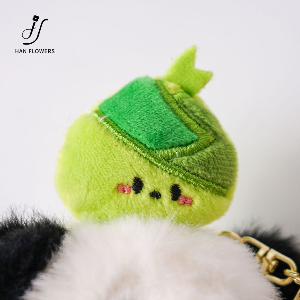 Preserved Rose Keychain with Cute Panda