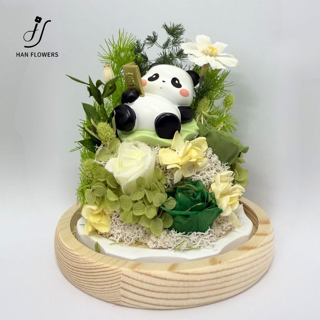 Preserved Flower Peaceful Panda
