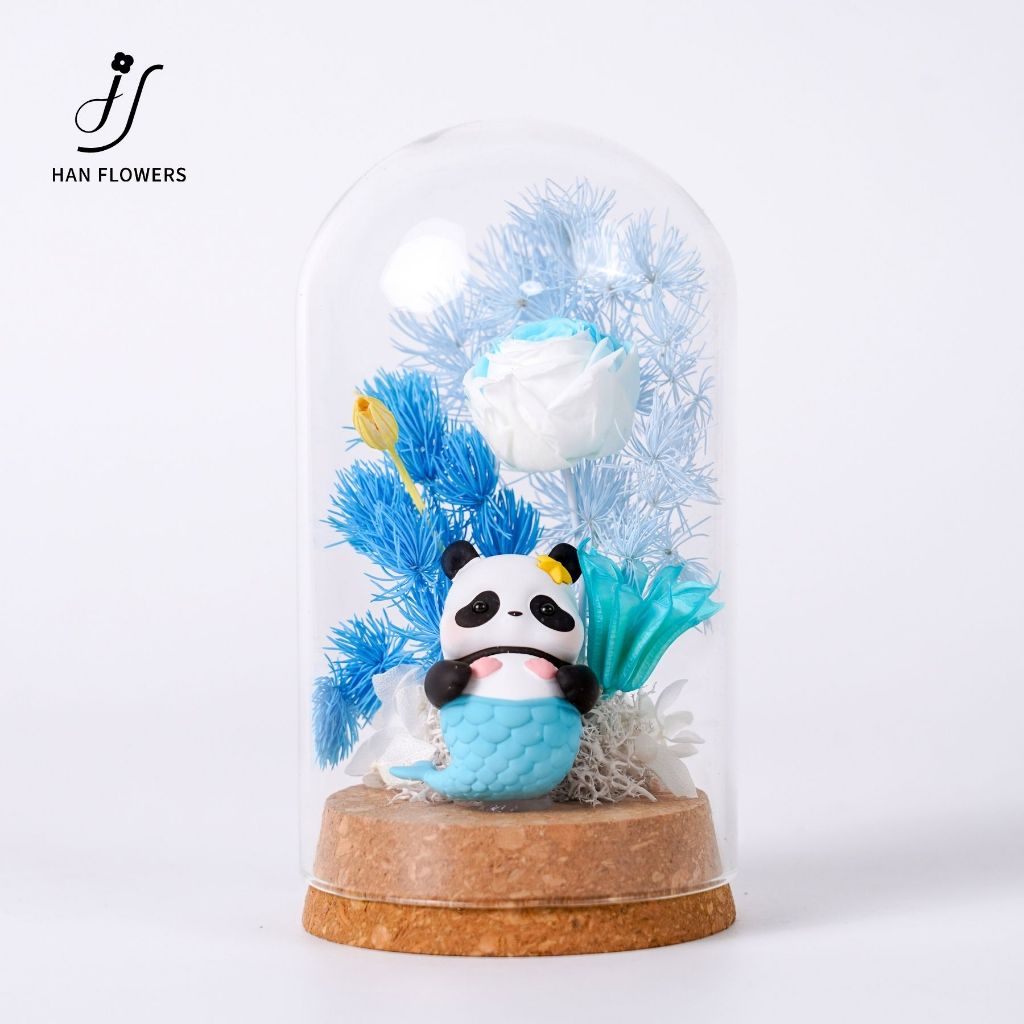 Preserved Flower Mini Panda Dome