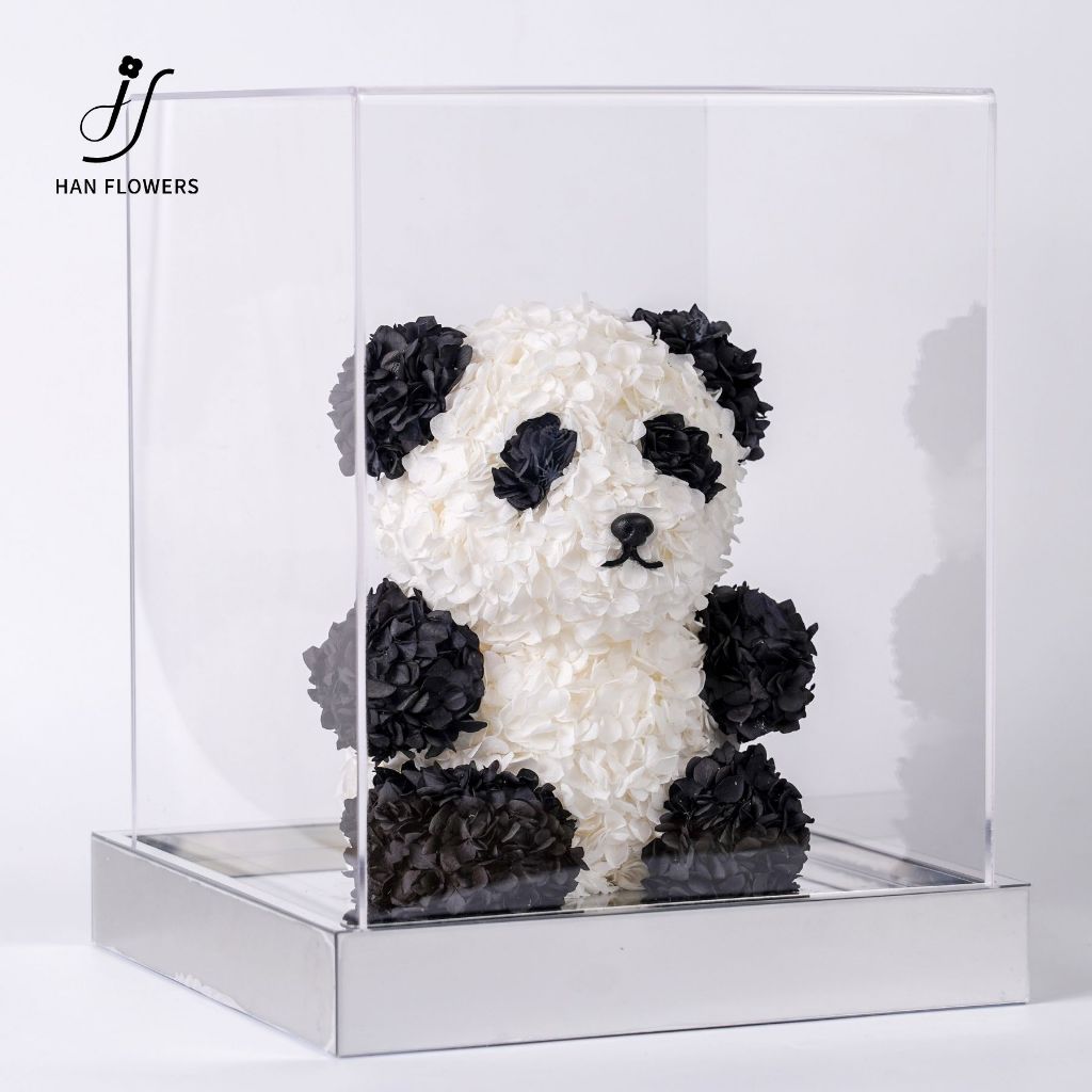 Preserved Flower Panda (Black & White)