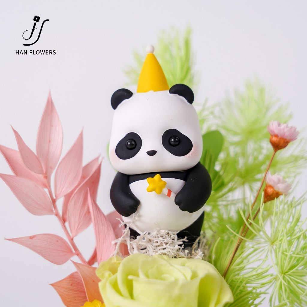 Preserved Flower Mini Panda Dome