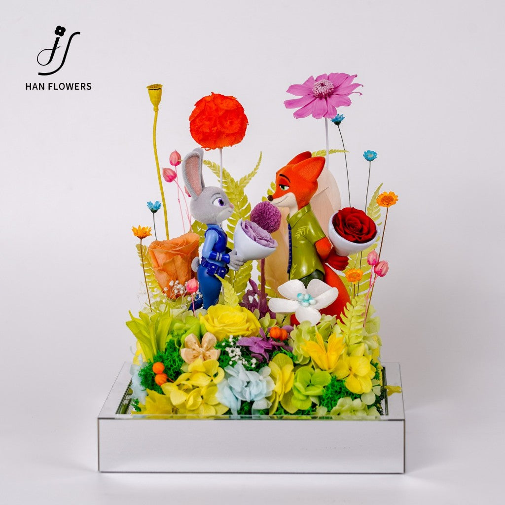 Preserved Flower Zootopia Series Judy & Nick