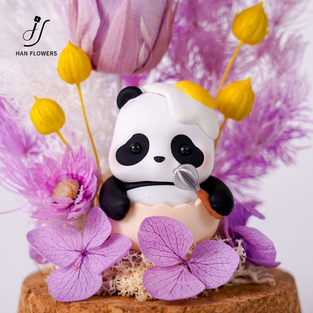 Preserved Flower Mini Panda Dome