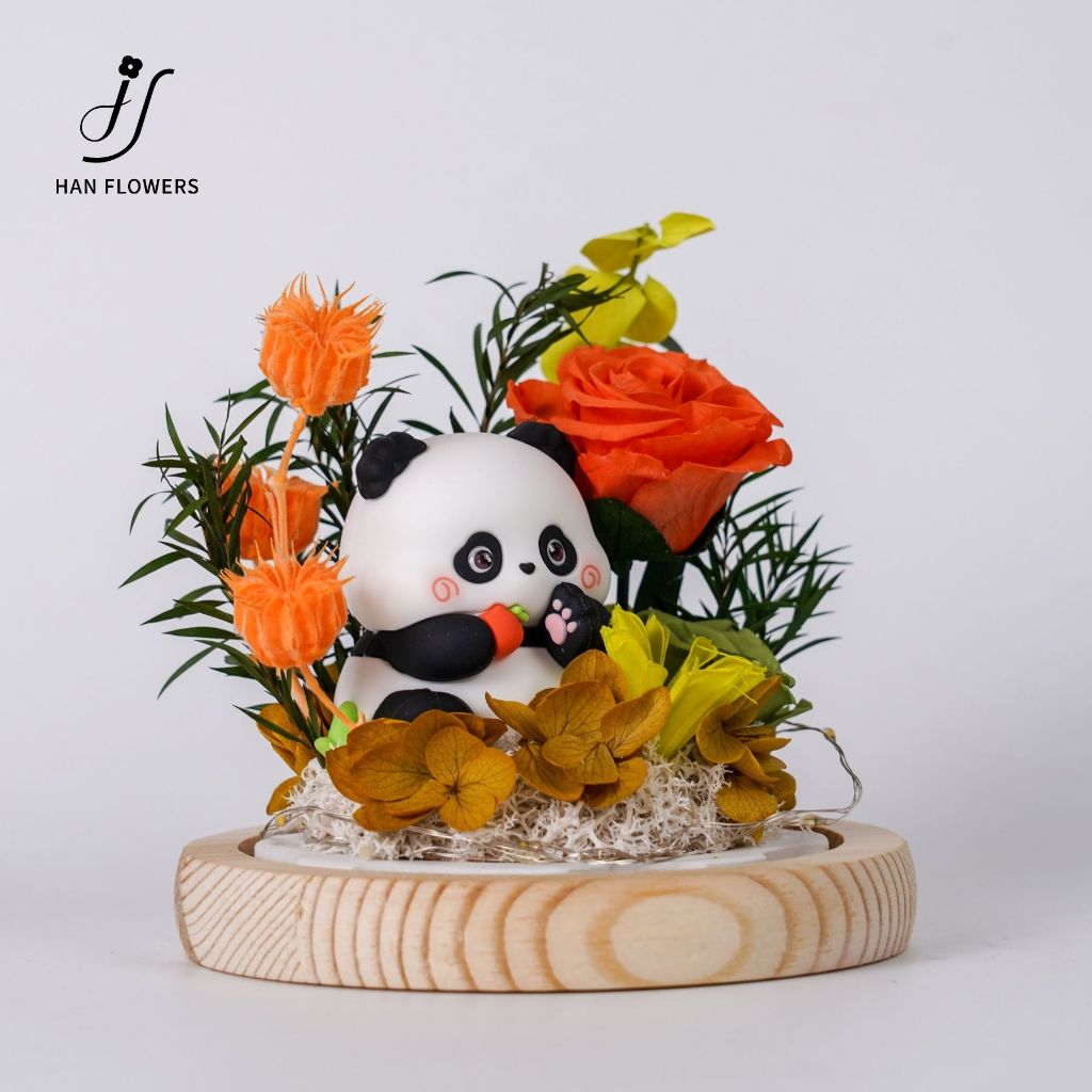 Preserved Flower Cutie Panda ( LED Light )