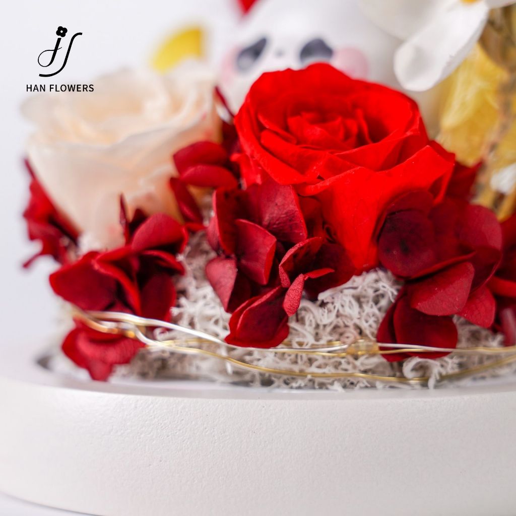 Preserved Flower Joyful Panda ( LED Light)
