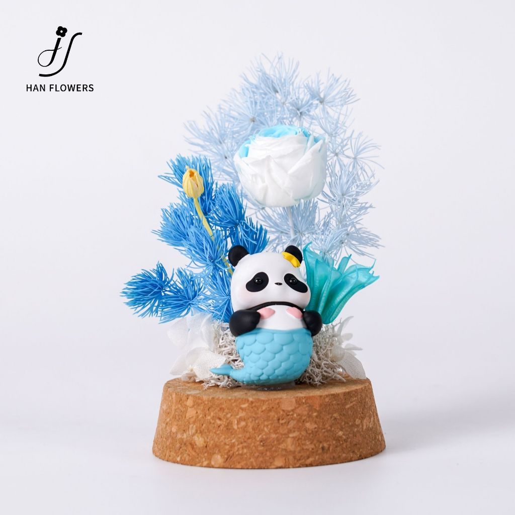 Preserved Flower Mini Panda Dome