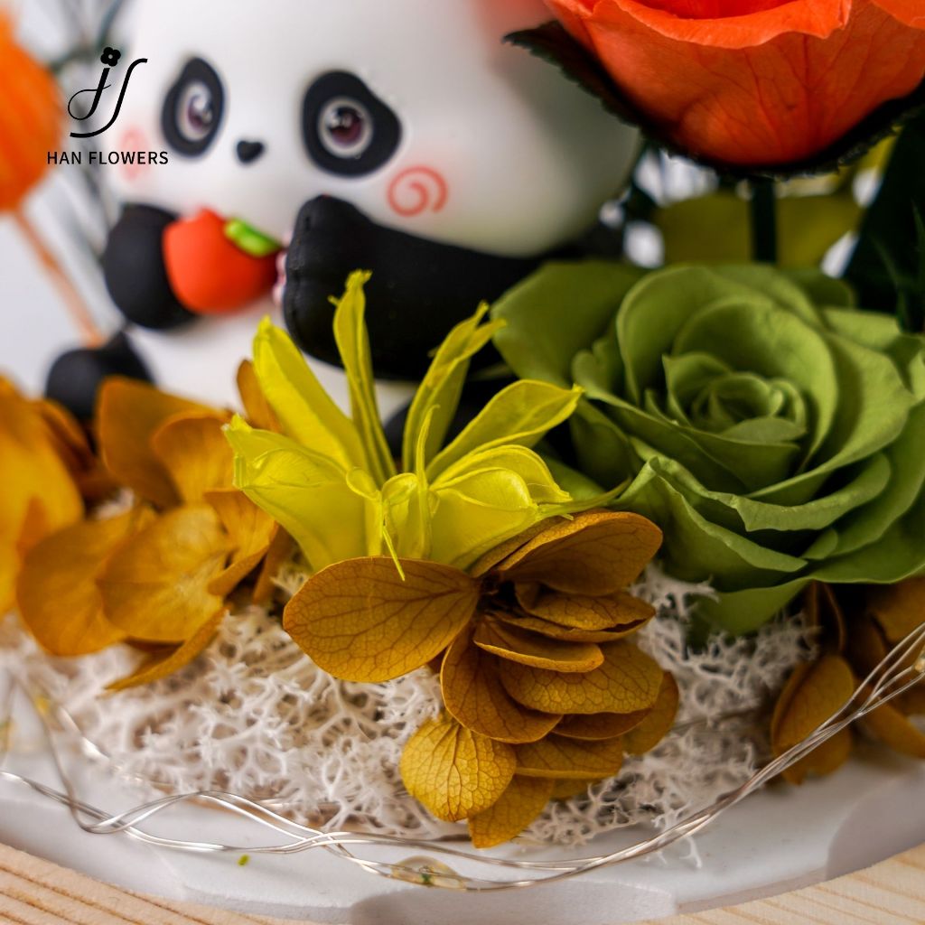Preserved Flower Cutie Panda ( LED Light )