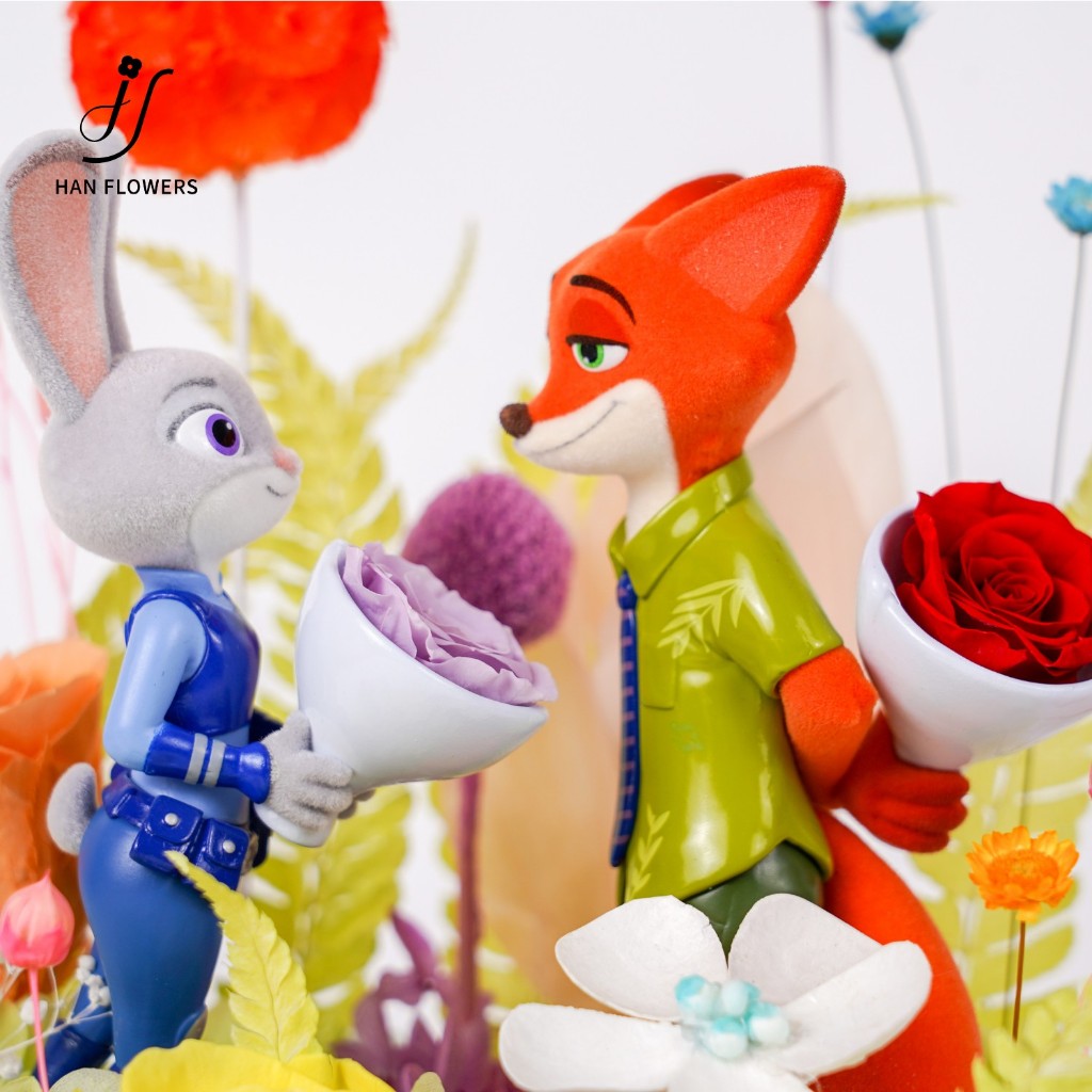 Preserved Flower Zootopia Series Judy & Nick