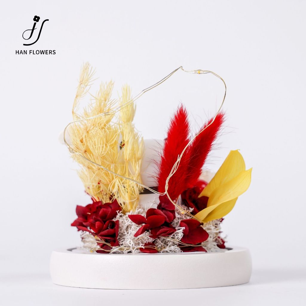 Preserved Flower Joyful Panda ( LED Light)