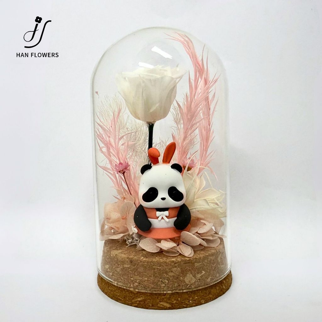 Preserved Flower Mini Panda Dome