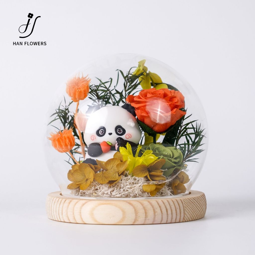 Preserved Flower Cutie Panda ( LED Light )