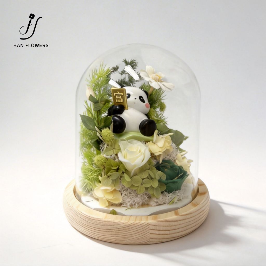 Preserved Flower Peaceful Panda