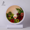Panda LED Bedside Table Lamp with Preserved Flower