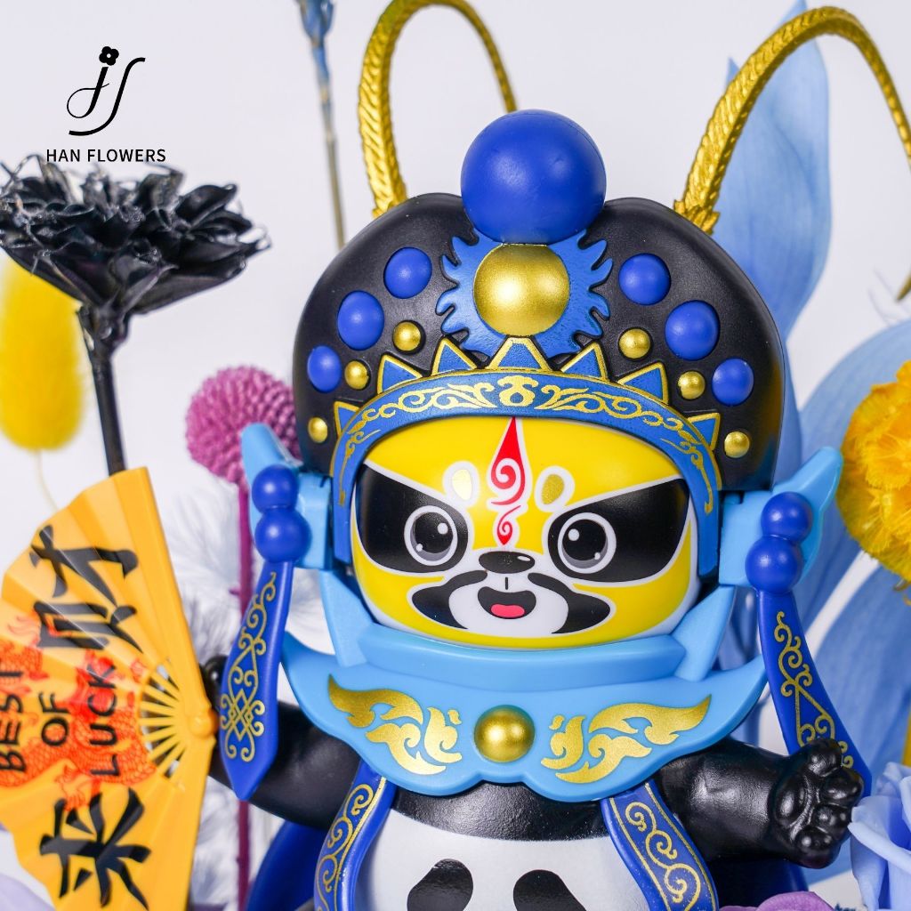 Preserved Flower Sichuan Opera Bian Lian Face-Changing Panda Blue Series