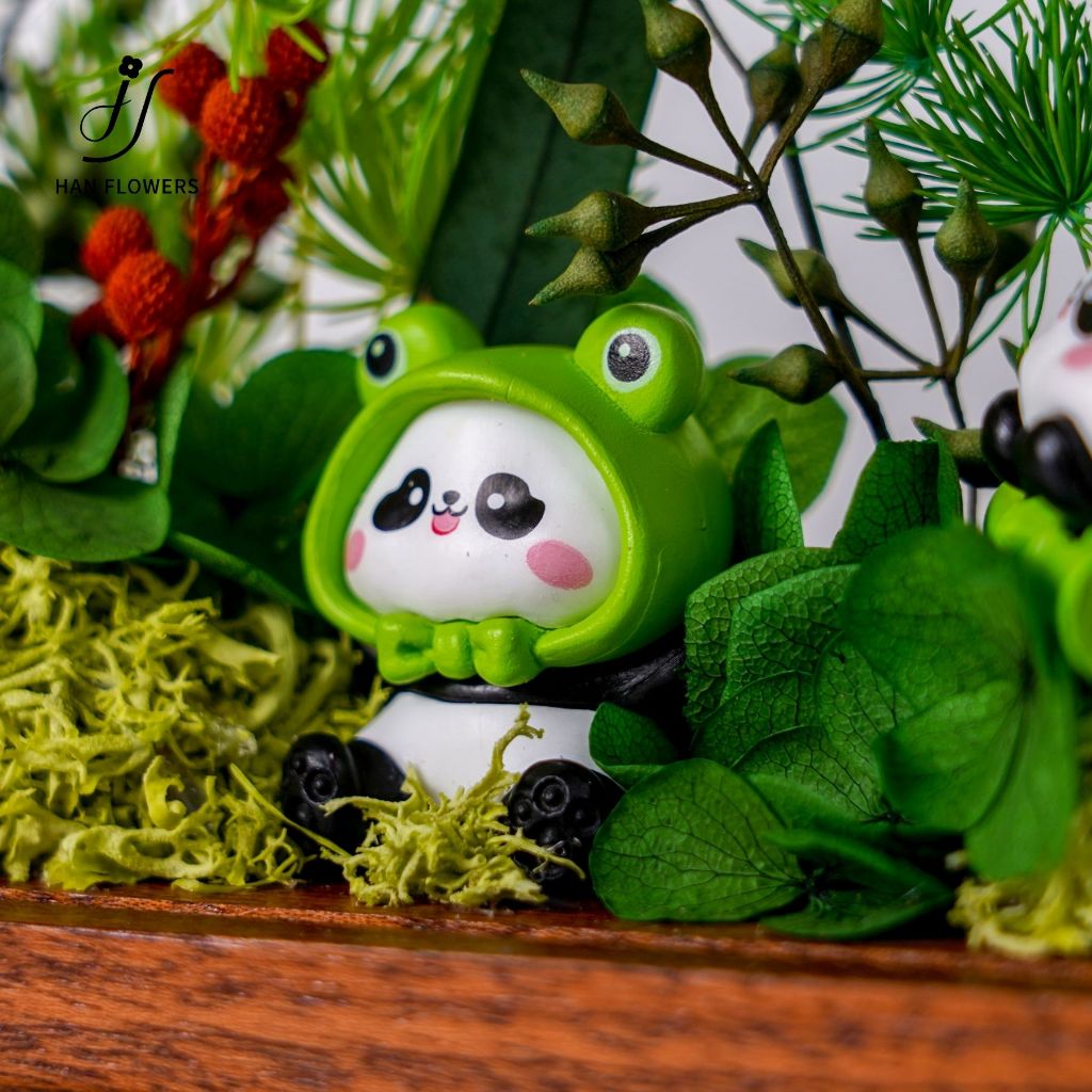 Preserved Flower Cute Panda Natural Design Frame