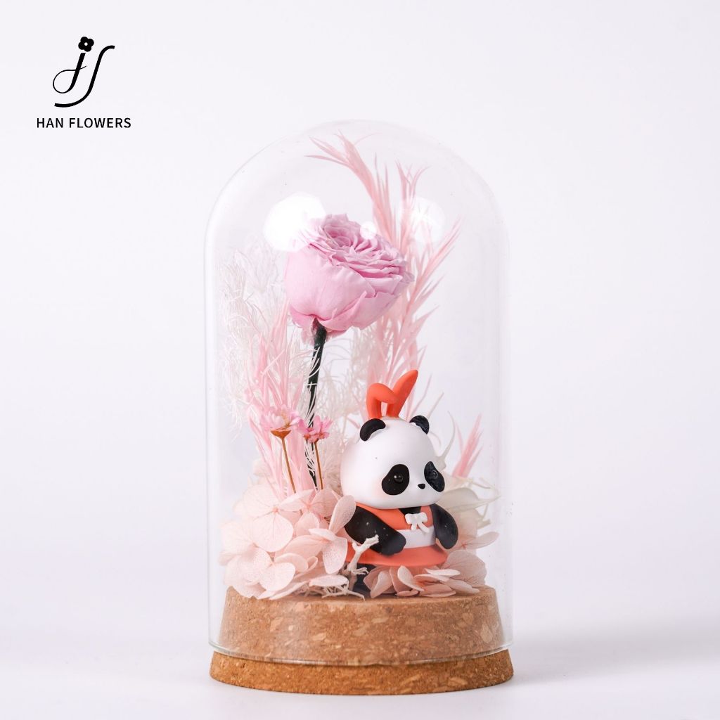 Preserved Flower Mini Panda Dome